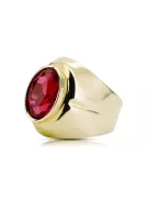 Ring Rubinrot 14 Karat Gelbgold Vintage Schmuck vrc296y